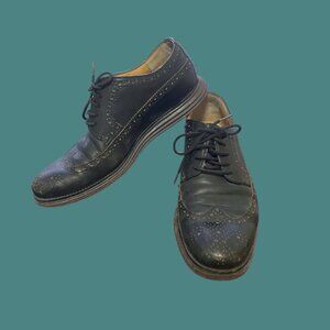 📣 Cole Haan Black Leather Brogue Wingtip Oxfords | Size 12